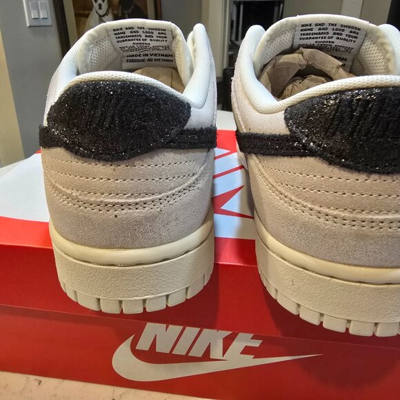 Nike Dunk Low SE White Suede Black Mens Size 10 Womens 11.5 HQ3502-100 NEW - Picture 6 of 13